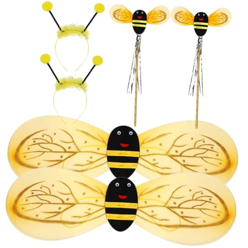 SUPVOX 2 Sätze Bienen Kostüm mit Flügeln Haarreif und Zauberstab Leichtes Bequemes Cosplay Zubehör für Kostümspiele und Tanzauftritte von Supvox