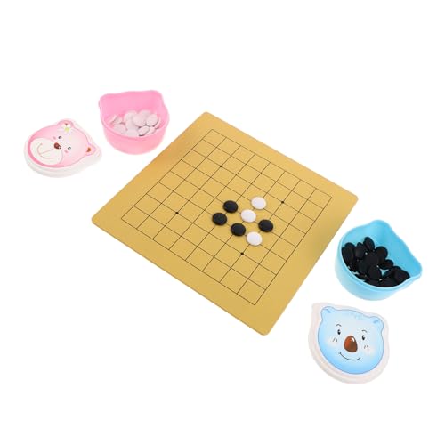 SUPVOX 2 Sätze Go Spiel mit Doppelseitigem Brett Cartoon Bär Form Schachsteine aus Kunststoff Tragbares Lernspielzeug für Kleinkinder Fördert Logisches und Konzentration von Supvox