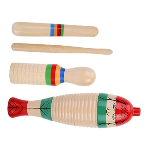 SUPVOX 2 Sätze Guiro Percussion Instrument aus Holz für Anfängerfreundlich Teiliges Musikspielzeug mit Sticks Langlebig und Sicher Buntes Design für Jungen und Mädchen Musikalischen von Supvox