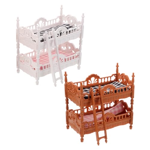 SUPVOX 2 Sätze Miniatur Etagenbett für Puppenhaus Realistische Schlafzimmermöbel mit Matratzen und Leiter Detailgetreues Puppenbett für Kreatives Rollenspiel und Familieninteraktion SUPVOX 2 Sätze Miniatur Etagenbett für Puppenhaus Realistische Schlafzimmermöbel mit Matratzen und Leiter Detailgetreues Puppenbett für Kreatives Rollenspiel und Familieninteraktion von Supvox