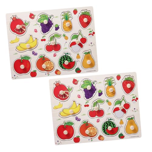 SUPVOX 2 Sätze Obst Holzpuzzle Lernspielzeug Babyspielzeug Ab Monate Pädagogisch Kreativ und Langlebig für Jungen und Mädchen von Supvox