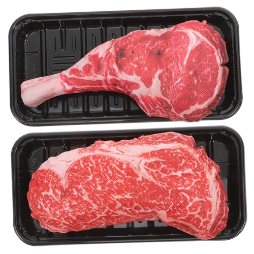 SUPVOX 2 Sätze Realistisches Steak Modell Künstliche Rindfleisch Deko aus Langlebigem Material Detailgetreue Nachbildung für Küchen und Partydekoration Robustes Food Ornament für Display von Supvox