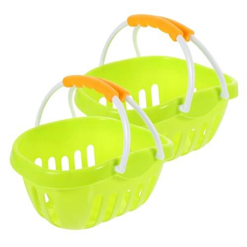 SUPVOX 2 Stück Einkaufswagen Aufbewahrung von Kinderspielzeug Spielzeugbehälter kaufen Supermarktwagen Korbspielzeug für Einkaufsspiel Abs Gelb von Supvox