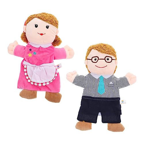 SUPVOX 2 Stück Eltern-Kind-Handpuppen Handpuppen Fingerpuppen der Familie Kinderpuppe Familienfingerpuppenspielzeug Kinderspielzeug Familienpuppen Plüsch von Supvox