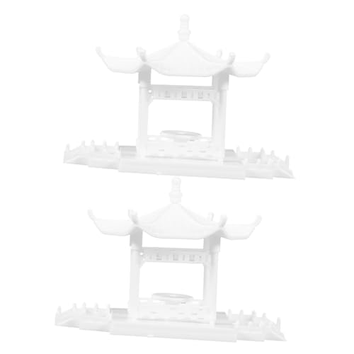 Supvox 2stücke Pavillonfigur Pavillonstatue Kleine Gartendekoration Miniaturpavillon Bonsai Ornament Tischdekoration Maßstab DIY-modellpavillon Für Gartenornament von Supvox