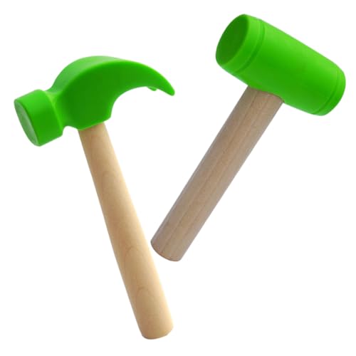 SUPVOX 2 Stück Hammer Grün Große Holzgriff Kleine Holzhammer Simuliertes Klopfspielzeug für Jungen und Mädchen Motorik und Hand Auge koordination von Supvox