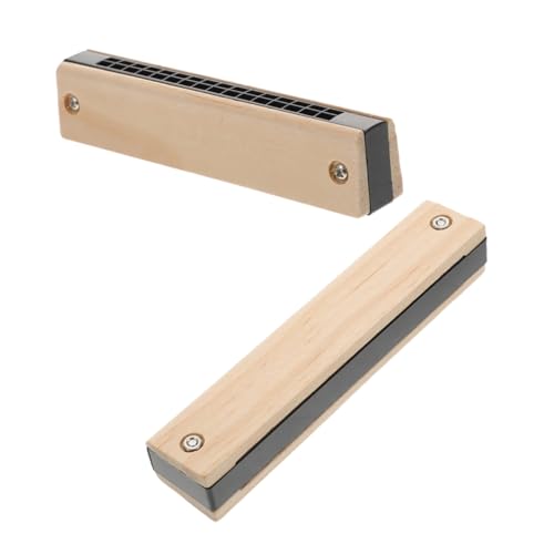 SUPVOX 2 Stück Holz Mundharmonika Teiliges Langlebiges Handgefertigtes Musikinstrument mit Präzisem Klang Kreatives DIY Graffiti Geeignet für Junge Mädchen und Krippenkinder von Supvox