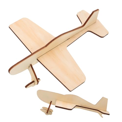 SUPVOX 2 Stück Holz Puzzle Flugzeug Modell Bausatz DIY Holzspielzeug Bastelset Pädagogisch Kreativ für Jungen Mädchen von Supvox
