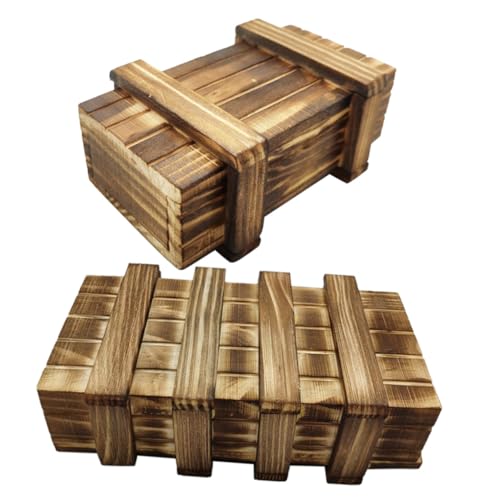 SUPVOX 2 Stück Holz mit Geheimfach Teiliges aus Sicherem Holzspielzeug Versteckte Fächer Pädagogisches Denkspiel für Jugendliche und Fördert Logisches Denken und Geschicklichkeit von Supvox