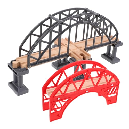 SUPVOX 2 Stück Holzeisenbahn Brücke mit Simulation Vielseitiges Zubehör für DIY Gleisverbindung Fördert Kreativität und Problemlösung für Pädagogisches Spiel von Supvox