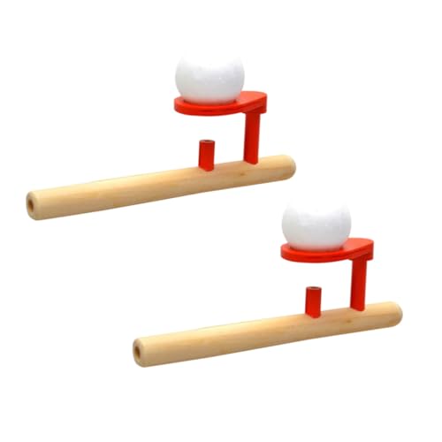 SUPVOX 2 Stück Holzspielzeug Blasrohr und Schwebende Bälle Balance zur Motorik Hand auge koordination für Ab Jahren und Erwachsene von Supvox