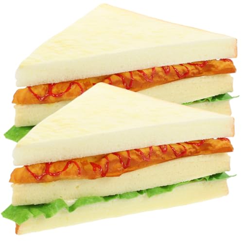 SUPVOX 2 Stück Künstliches Sandwich aus PU Material Realistische Simulation Leuchtende Farben Fotorequisite für Küche Bäckerei Restaurant und Sandwichladen von Supvox