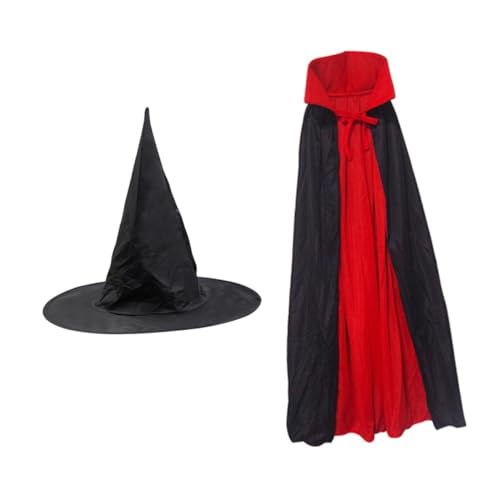 SUPVOX 2 Stück Magierkostüm Set Umhang und Hut für Halloween Cosplay Bühnenaufführung Party Jungen Mädchen Verkleidung von Supvox