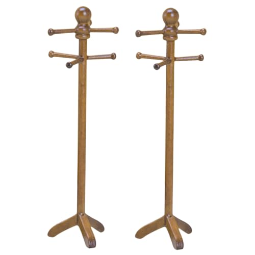 SUPVOX 2 Stück Maßstab Puppenhaus Kleidungshalter Vintage Mantel und Hutständer für Vielseitige Puppenhausdekoration und Fantasievolles Spiel von Supvox