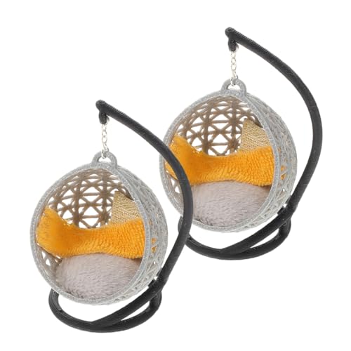 SUPVOX 2 Stück Maßstab Teiliges Stabile Mini Schaukelstühle für Puppenhaus Dekoration Tisch Accessoire Langlebig und Detailreich von Supvox