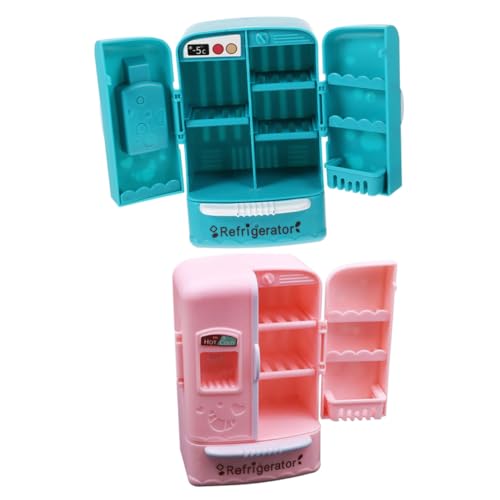 SUPVOX 2 Stück Mini-Kühlschrank-Modell winzig Puppenhaus Kühlschrank Miniatur-Kühlschrankspielzeug Kinderspielzeug Fotografie-Modell-Kühlschrank Mini Möbel Abs von Supvox