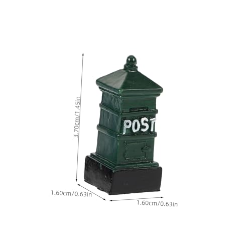 SUPVOX 2 Stück Miniatur Briefkasten Resin Mini Briefkasten Modell für Puppenhaus Mikro Landschaftsdekoration Nostalgischer Postkasten in Blau und Grün von Supvox