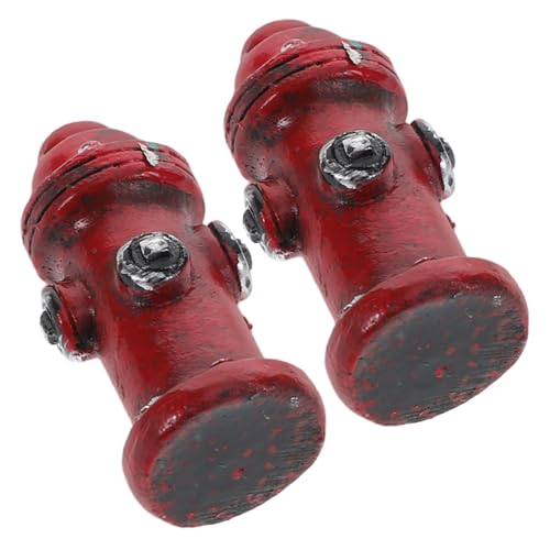 SUPVOX 2 Stück Miniatur Feuerhydrant Resin Figuren für Puppenhaus Micro Landschaft Dekoration Vielseitiger Fotorequisit und Kuchen Topper Detailreiche Robuste Kunstharz Modelle für und von Supvox