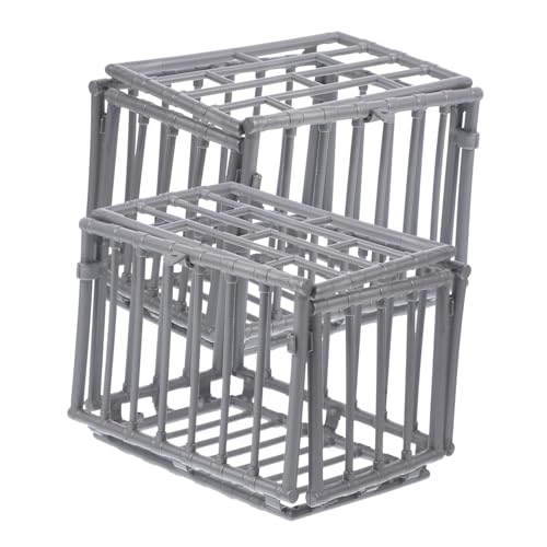 SUPVOX 2 Stück Miniatur Kunststoff Käfig Modell Teilig Detailreiches DIY Zubehör für Puppenhaus Langlebig Platzsparend Vielseitig Einsetzbar als Dekoration für Wohnzimmer Schlafzimmer von Supvox