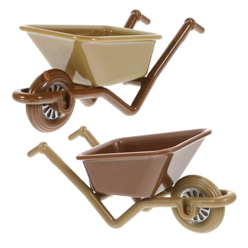 SUPVOX 2 Stück Miniatur Schubkarre Detailgetreues Modell für Garten Landschaftsdekoration Kleiner Wagen für Puppenhaus und Mikro szenerie Vielseitiges Miniatur Zufällige Zufällige Farbe von Supvox