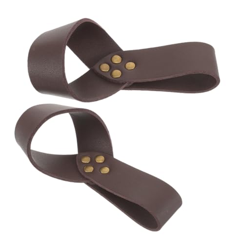 SUPVOX 2 Stück Mittelalterlicher PU Lederschwert Halter Schwertscheide Gürtelhalter für Cosplay Kostüm Bühnenauftritt Ritter Zubehör in Dunkelbraun von Supvox