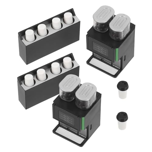 SUPVOX 2 Stück Puppenhaus Kaffee Mini Geräte Figuren Puppenhaus Dekoration Kunststoff Mini Kaffeemaschine Realistische Kaffeemaschine Miniatur Kaffeeladen Zubehör Schwarz von Supvox