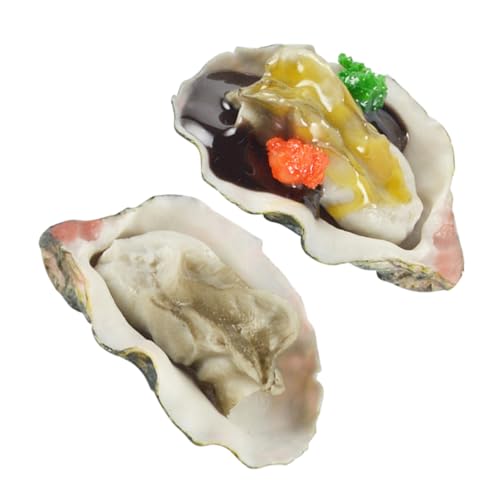 SUPVOX 2 Stück Realistische Meeresfrüchte Deko Oysters Modell Stabil Detailgetreu als Küchendeko Party Dekorationsset und Fotorequisite für Food Display und Restaurant von Supvox
