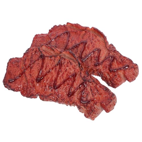 SUPVOX 2 Stück Realistische Steak Deko Künstliches Rindersteak Modell Langlebige Fake Roastbeef Requisite für Küchendekoration Marktpräsentation Fotografie und Kulinarische Lehrzwecke von Supvox