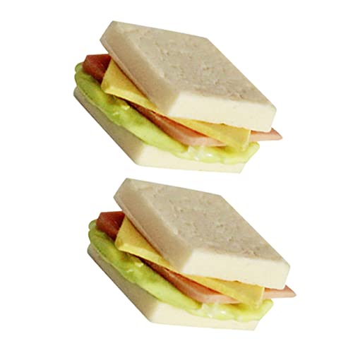 Supvox 2stücke Miniature Sandwiches Modellset Puppenhaus Dekoration Für Junge Mädchen Spielzeug Essen Für Kreative Rollenspiele Für Geburtstagsgeschenke Und Bildungsspielzeug von Supvox