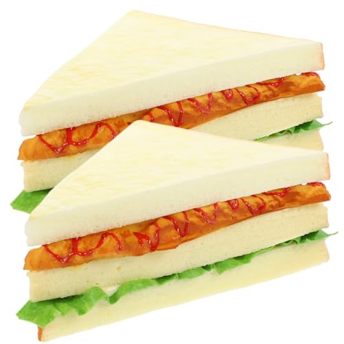 SUPVOX 2 Stück Simuliertes Sandwich Realistische Pu deko Küchenrequisite für Zuhause Fotografie Requisit Lehrmittel Künstliches Sandwich Modell für Essensdarstellung von Supvox