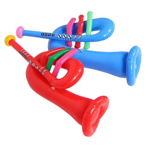 SUPVOX 2 Stück Teiliges Aufblasbares Kindertrompeten aus Leichtem PVC Realistische Musikrequisiten Tragbar und Einfach Aufzublasen Bühnenähnliche Dekoration und Party Accessoire von Supvox