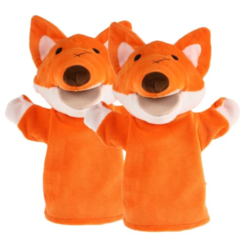 SUPVOX 2 Stück Teiliges Handpuppen Fuchs Plüschspielzeug Lernspiel für Kindergarten Vorschule Interaktives Rollenspiel Handgefertigte Tierpuppen und Leicht von Supvox