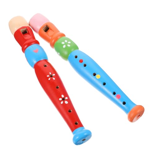 SUPVOX 2 Stück Teiliges Holzflöten Pädagogisches Musikinstrument mit Löchern Buntes Design Fördert Gehör Koordination und Fingerfertigkeit Lernspielzeug für Anfänger von Supvox