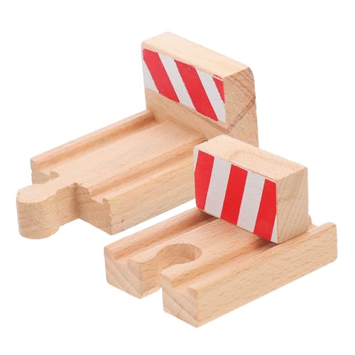 SUPVOX 2 Stück Teiliges Holzschienen Zubehör für Kindereisenbahn Stabile Glatte Oberfläche Fördert Feinmotorik und Kreativität für Holzeisenbahn Spielsets von Supvox