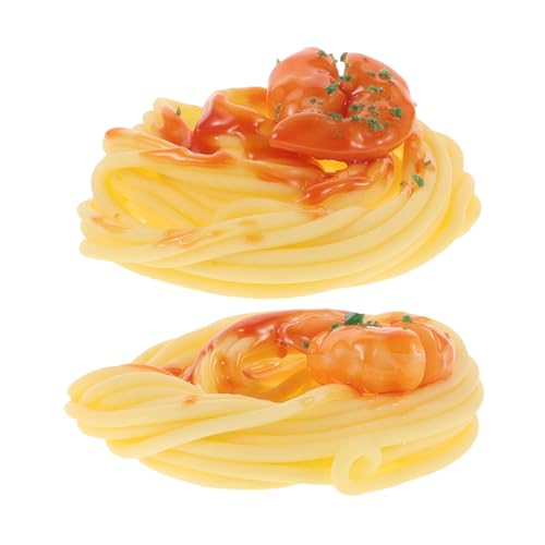 SUPVOX 2 Stück Teiliges Künstliche Spaghetti mit Sauce Realistische Pasta Deko für Restaurant und Küche Lebensnahe Nudelmodellierung aus Hochwertigem Material als Food Sample Display und von Supvox
