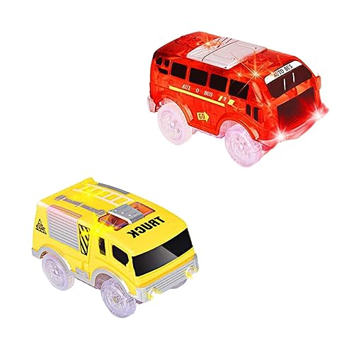 SUPVOX 2 Stück Teiliges LED Leuchtendes Elektro Spielzeugauto aus Sicherem Kunststoff Kompakt und Handlich für Geeignet als Kinderauto Rennbahnspielzeug für Jungen und Mädchen von Supvox