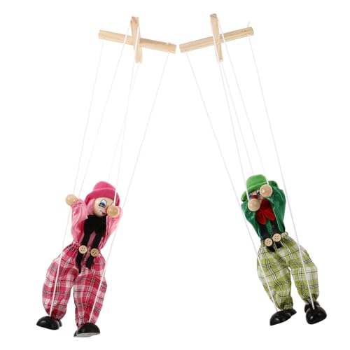 SUPVOX 2 Stück Teiliges Marionetten Puppenspielzeug für Lustige Holzzugschnur Marionette mit Piratendesign Interaktives Fingerspielzeug Feinmotorik und Eltern Junge Mädchen Aktivitäten von Supvox