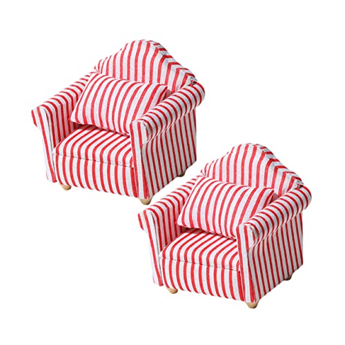 SUPVOX 2 Stück Teiliges Mini Sofa aus Holz und Puppenhaus Möbel Zubehör Rot Weiß Gestreifte Einzelsofas Sichere Miniatur Wohnzimmer Dekoration für Puppenhäuser SUPVOX 2 Stück Teiliges Mini Sofa aus Holz und Puppenhaus Möbel Zubehör Rot Weiß Gestreifte Einzelsofas Sichere Miniatur Wohnzimmer Dekoration für Puppenhäuser von Supvox