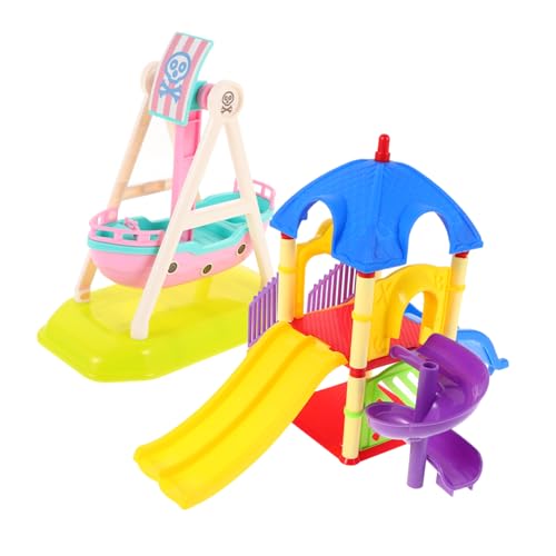 SUPVOX 2 Stück Teiliges Mini Spielplatzmodell mit Rutschbahn und Piratenschiff Farbenfrohes Robustes Kinderspielzeug für Rollenspiele und Puppenhausdekoration Fördert Kreativität und SUPVOX 2 Stück Teiliges Mini Spielplatzmodell mit Rutschbahn und Piratenschiff Farbenfrohes Robustes Kinderspielzeug für Rollenspiele und Puppenhausdekoration Fördert Kreativität und von Supvox