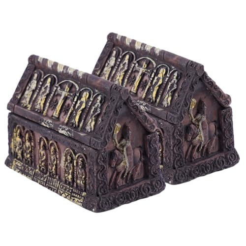 SUPVOX 2 Stück Teiliges Miniatur Halloween Sargset aus Resin Mikro Landschaftsornamente für DIY Dekoration Glatte Oberfläche Robust für Halloween Partys und Puppenhausgestaltung von Supvox