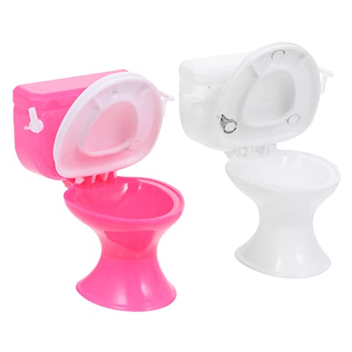 SUPVOX 2 Stück Teiliges Miniatur Spielhaus Realistische Simulation Puppen Toilette für Stabiles Kunststoffmaterial Leicht und Tragbar für Rollenspiele und Geschenkideen von Supvox
