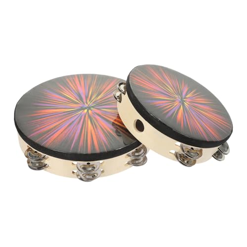 SUPVOX 2 Stück Teiliges Percussion Hand Drum Doppelseitigem Tamburin Robustes Musikspielzeug für Farbenfrohes Design Fördert Hand Auge Koordination und Musikalische Früherziehung von Supvox
