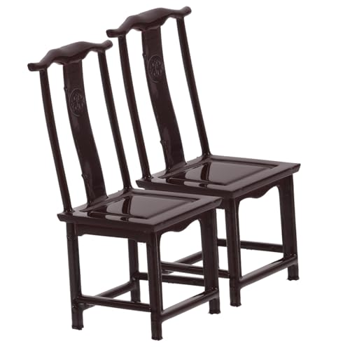 SUPVOX 2 Stück Vintage Abs Möbel Retro Miniaturstuhl für Wohnzimmer Schlafzimmer Balkon Puppenmöbel Zubehör zur Kreativen Dekoration und Geschenkidee von Supvox