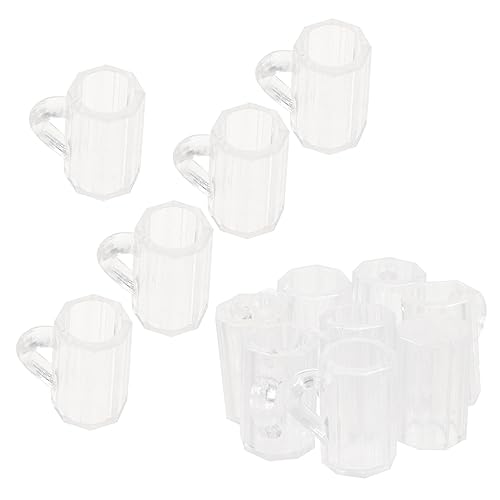 SUPVOX 20 Stück Mini-Bierkrug Miniatur Erwachsene Puppenhaus-Bierkrüge Wohnkultur Puppenhausszene schmückt Getränke-Bierbecher-Modell Mini-Bierkrüge Plastik Transparent von Supvox