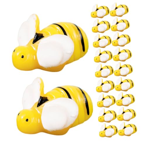 SUPVOX 20 Stück Miniatur Bienen Dekorationen Teiliges aus Robustem Harz für Puppenhaus Garten und Mooslandschaften für DIY Projekte und Partys Detailreiche und Charmante Figuren von Supvox