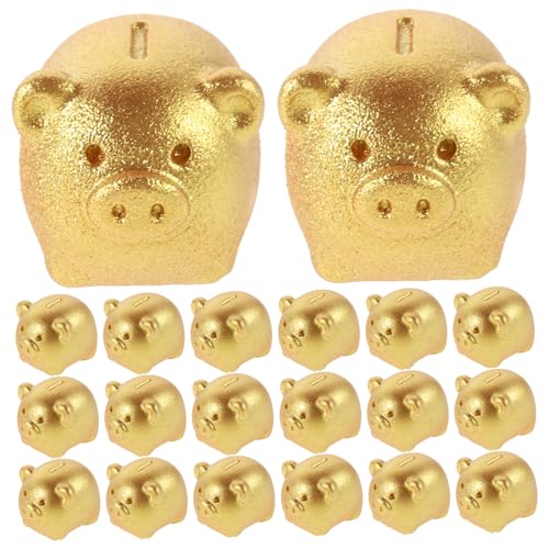 SUPVOX 20 Stück Puppenhausschwein Mini-sparschwein Kleine Puppenstubenmöbel Miniaturraummöbel Miniaturraumzubehör Kleine Möbelmodelle Puppenhaus Winzige Möbel Plastik Golden von Supvox