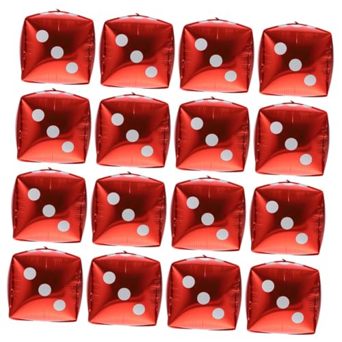 SUPVOX 20 Stück Teiliges Aluminiumfolien Ballons Würfelform Partydekoration Rote Würfel Luftballons für Themen Geburtstag Hochzeit Indoor und Outdoor Feierlichkeiten Lebendige Würfelform von Supvox
