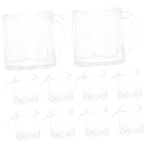 SUPVOX 20 Stück Teiliges Miniatur Puppenhaus Bierglas aus Langlebigem Realistische Mini Becher für Puppenhaus Dekoration Vielseitige Miniatur Trinkgefäße für DIY und Fotorequisiten von Supvox