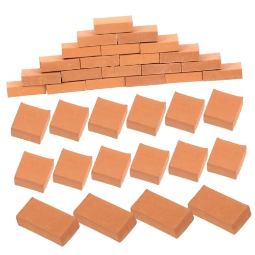 SUPVOX 200 Stück Teiliges Miniatur Ziegelsteine Realistische Mini Bausteine für DIY Puppenhaus Mikro Handliche Bastelsteine für Garten und Modellbau Rot und Halbrot von Supvox