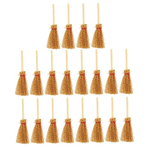 SUPVOX 20Stücke Besen für Puppenhaus Dekoration Teiliges aus Langlebigem für Halloween und Kreative Spielwelten Vielseitig Einsetzbar Ornament von Supvox